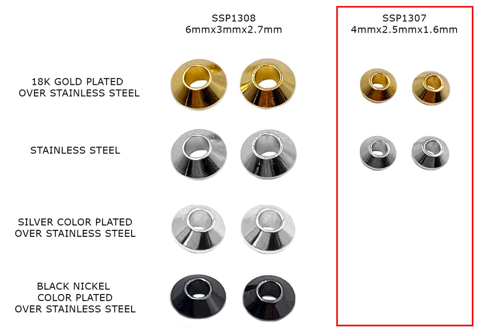 SSP1307  18k Gold Plated Round Spacer CHOOSE COLOR BELOW