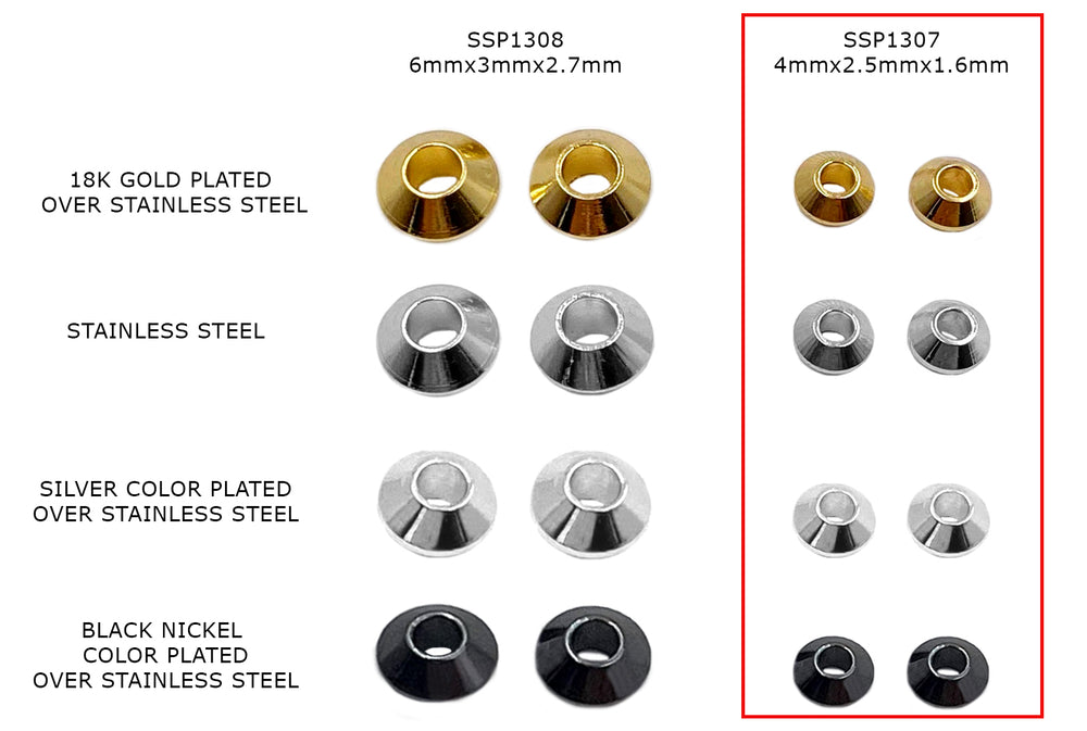 SSP1307  18k Gold Plated Round Spacer CHOOSE COLOR BELOW