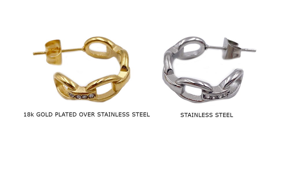 SSP1405 Stainless Steel Mariner Hoop Earring