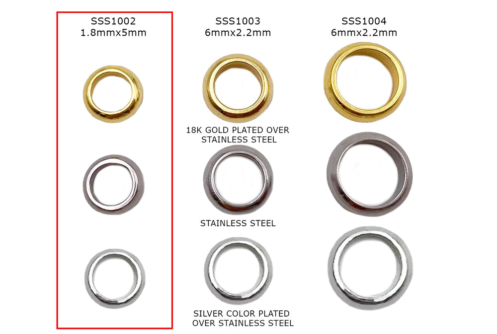 SSS1002 Stainless Steel Soldered O-Rings - Spacers 5mm