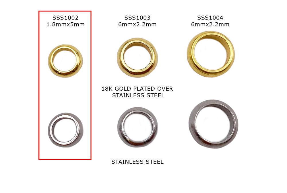 SSS1002 Stainless Steel Soldered O-Rings - Spacers 5mm
