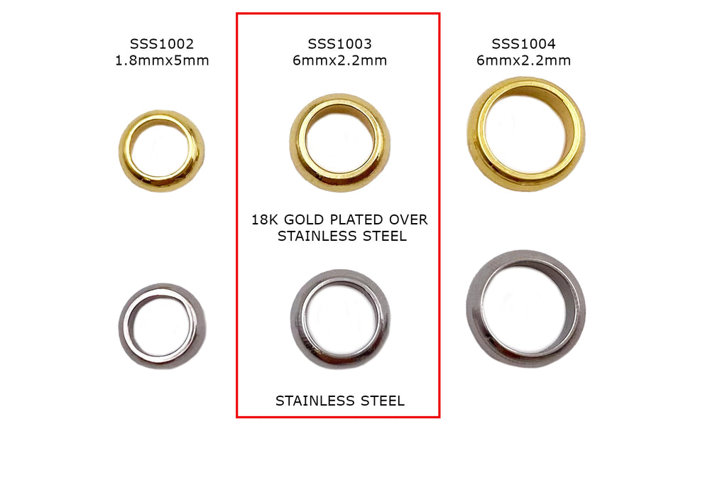 SSS1003 Stainless Steel Soldered O-Rings - Spacers 6mm