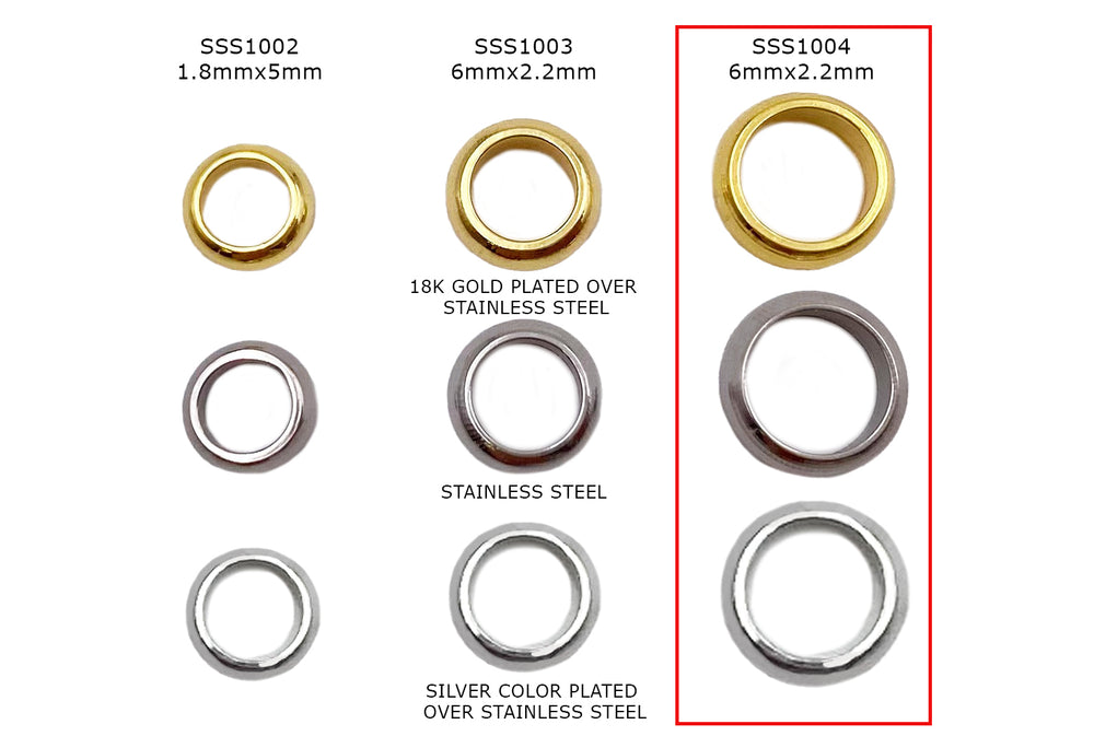 SSS1004 Stainless Steel Soldered O-Rings - Spacers 7mm