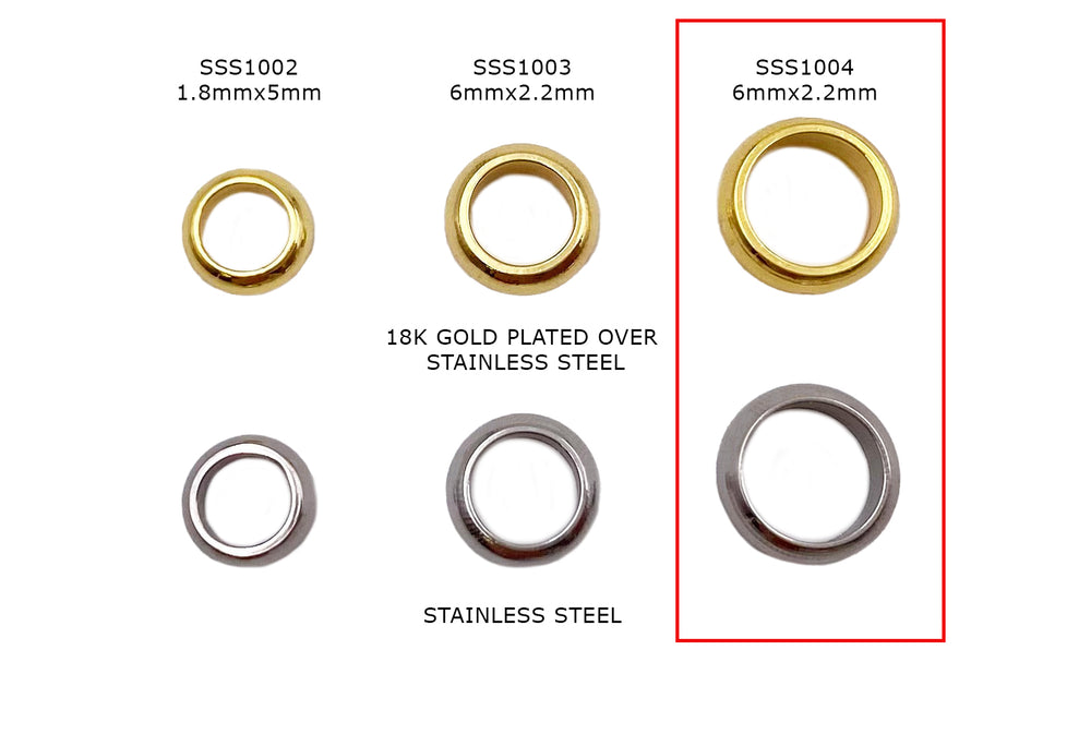 SSS1004 Stainless Steel Soldered O-Rings - Spacers 7mm