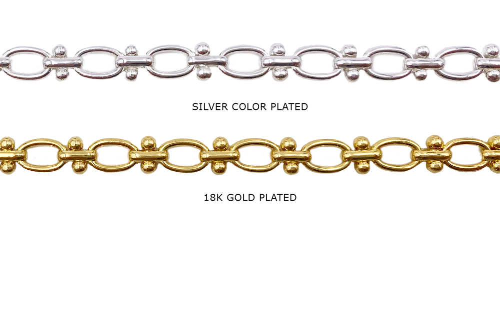BCH1352 Brass Ball In Link Chain - Oval Link Chain