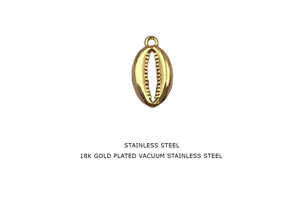 CB2059 18k Gold Plated Dainty Cowry Shell Charm