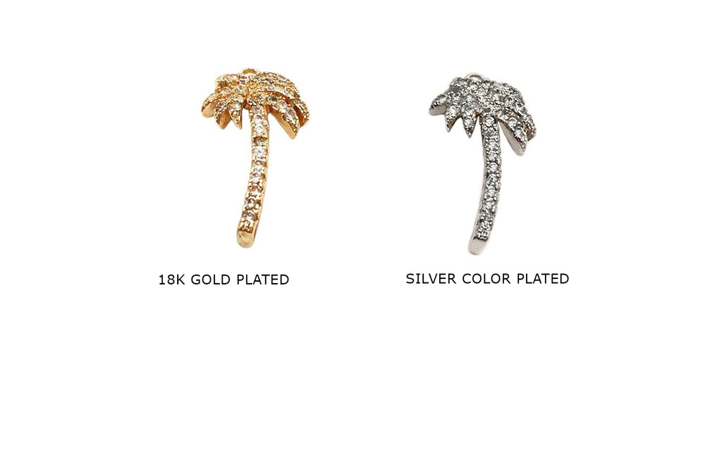 MP3737 Cubic Zirconia Palm Tree Charm/Pendant