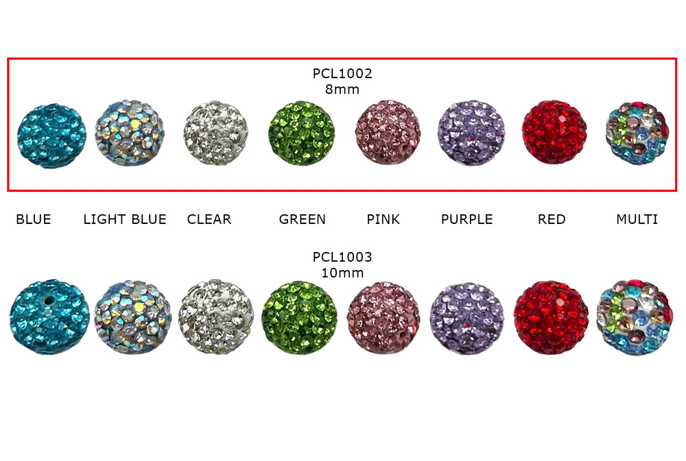 PCL1002 Shiny Round Clay Spacers 8mm