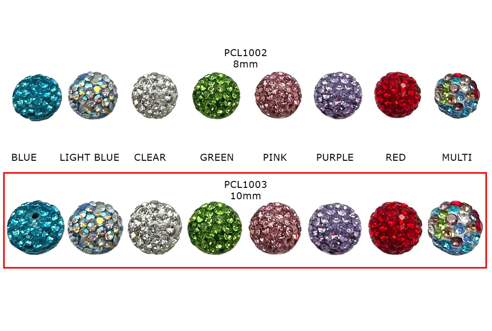 PCL1003 Shiny Round Clay Spacers 10mm