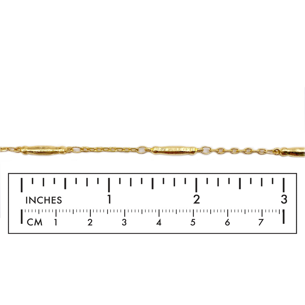 Cylinder link chain in 18k gold plated with ruler
