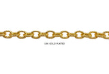 BCH1317 18k Gold Plated Textured Oval Link Chain