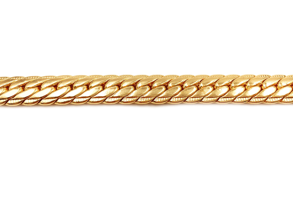 BCH1192  18 Karat Gold Plated Decorative Curb Chain