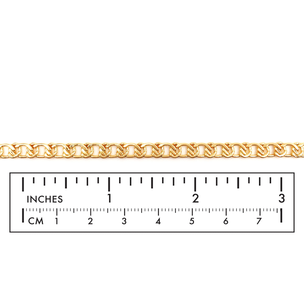 BCH1205  18 Karat Gold Plated Flat Decorative Chain