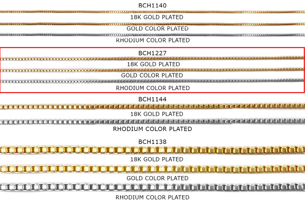 BCH1227 Box Chain - CHOOSE COLOR FROM DROP DOWN ARROW