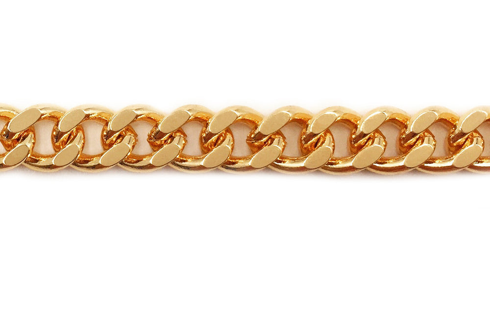 BCH1233 18 Karat Gold Plated Curb Chain