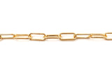 BCH1246  18 Karat Gold Plated Oval Link Paper Clip Chain