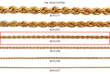 BCH1249  18k Gold Plated Rope Chain