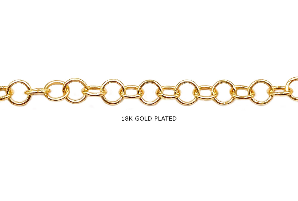 BCH1255 18 Karat Gold Plated Round Link Extension Chain
