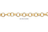 BCH1255 18 Karat Gold Plated Round Link Extension Chain