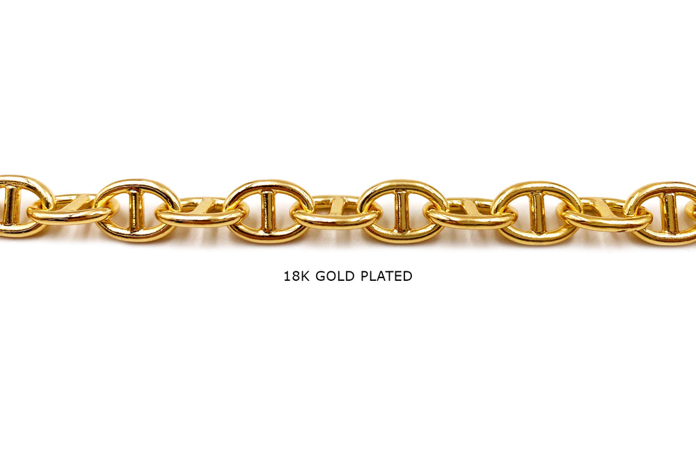 18k Gold Plated Mariner Chain Interlocking Anchor Chain