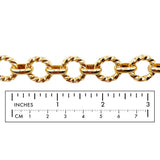 BCH1266 18k Gold Plated Oval Link Textured Link Chain