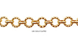 BCH1266 18k Gold Plated Oval Link Textured Link Chain