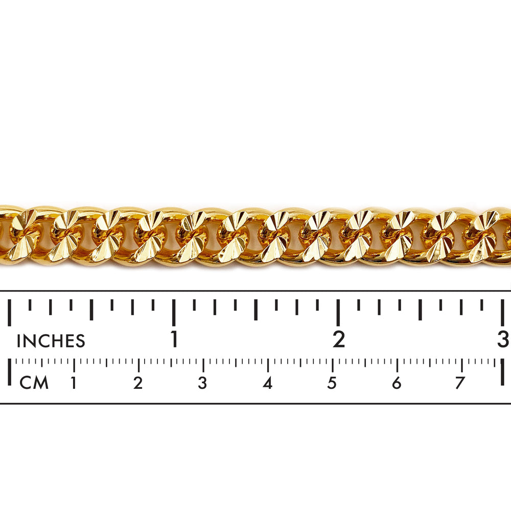 BCH1268 Diamond Cut Curb Chain With Smooth Side & Textured Side