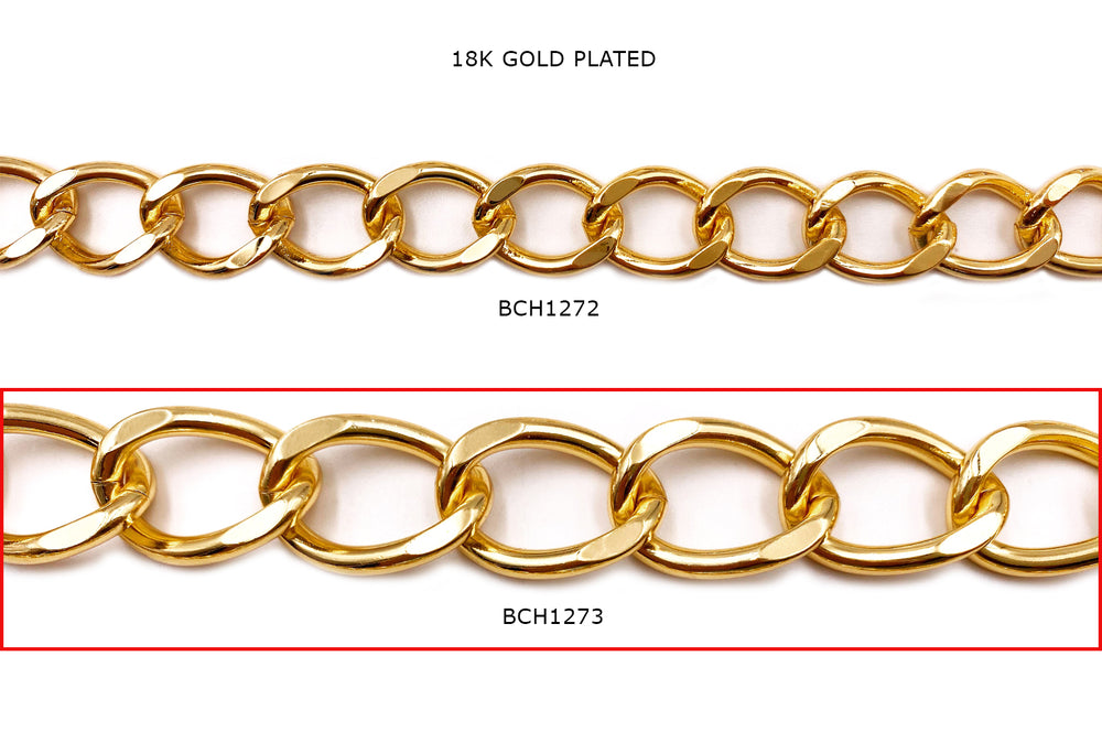 BCH1273 18K Gold Plated Large Curb Chain
