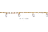 BCH1279 18 Karat Gold Plated Chain with Teardrop CZ Stones