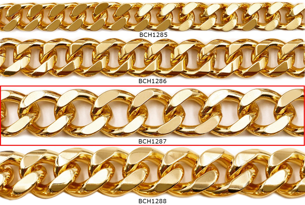 BCH1287 18k Gold Plated Curb Chain