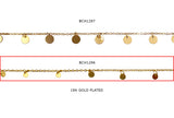 BCH1296 18 Karat Gold Plated Chains With Flat Round Disc Drop