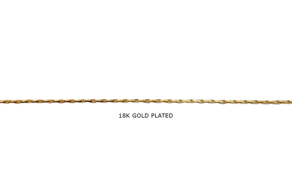 BCH1298  18 Karat Gold Plated Fine Dainty Tear Drop Shape Link Chains