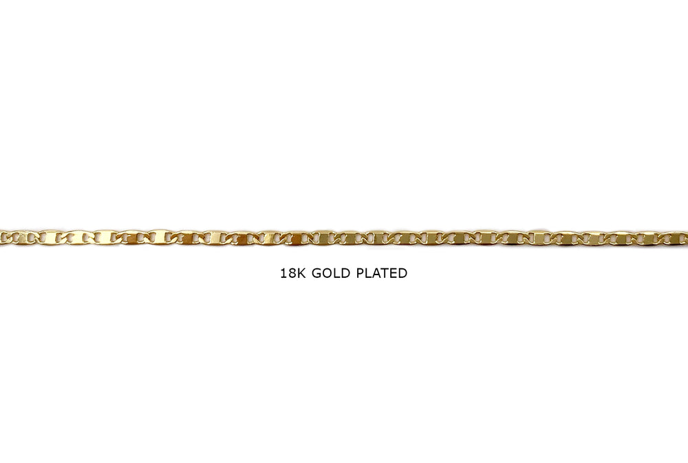 BCH1300  18k Gold Plated Mariner Chain