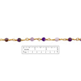 BCH1302 18k Gold Plated Chains 4mm Gemstone Chains