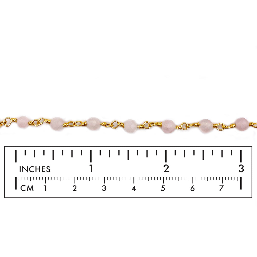 BCH1303 18k Gold Plated Rose Faceted Gemstone Chain