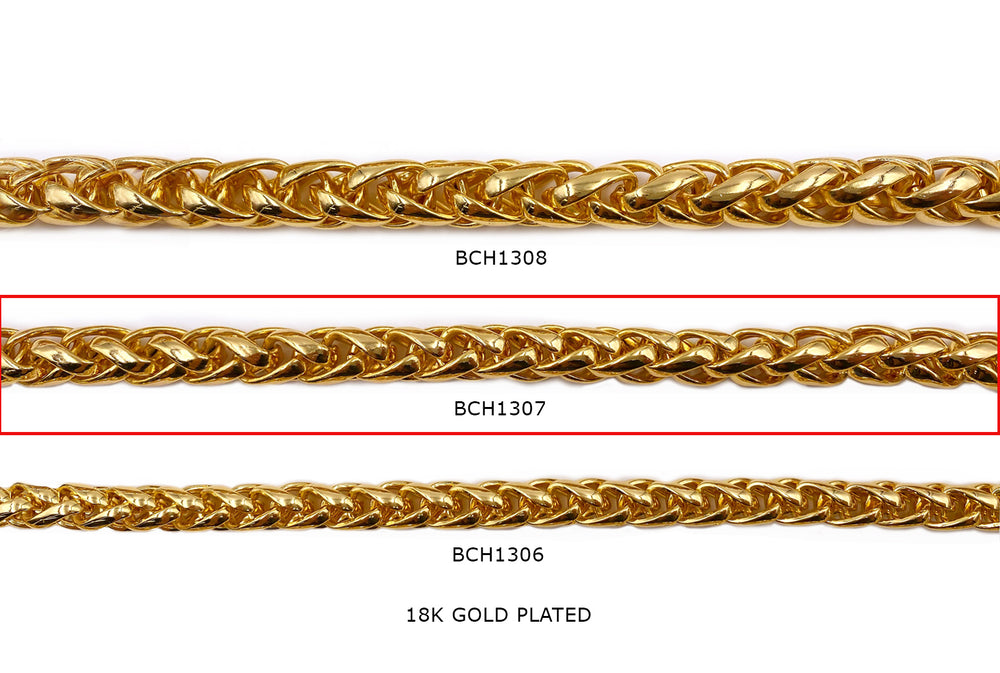 BCH1307  18k Gold Plated Wheat Chain