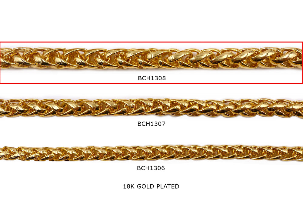 BCH1308  18k Gold Plated Thick Wheat Chain