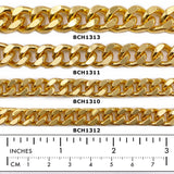 BCH1313  18k Gold Plated Curb Chain