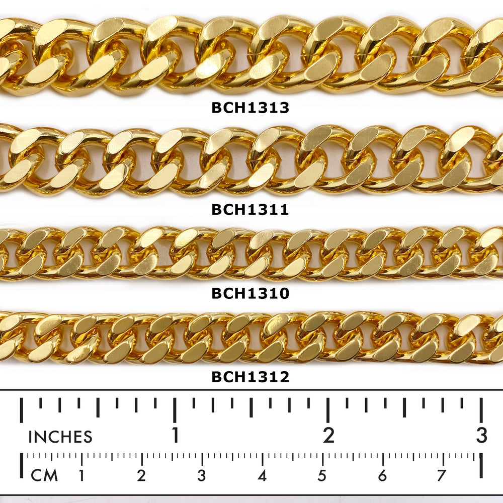 BCH1310  18k Gold Plated Curb Chain