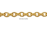 BCH1315 18k Gold Plated Textured Oval Link Chain
