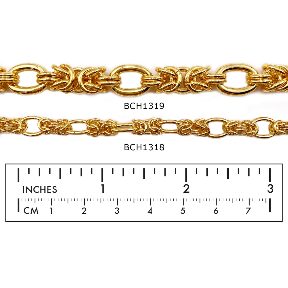 BCH1319 18k Gold Plated Chainmail and Oval Link Chain