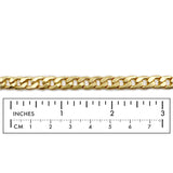 18k Gold Plated Curb Chain With Ruler