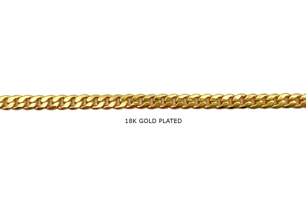 BCH1324 18k Gold Plated Flat Curb Chain