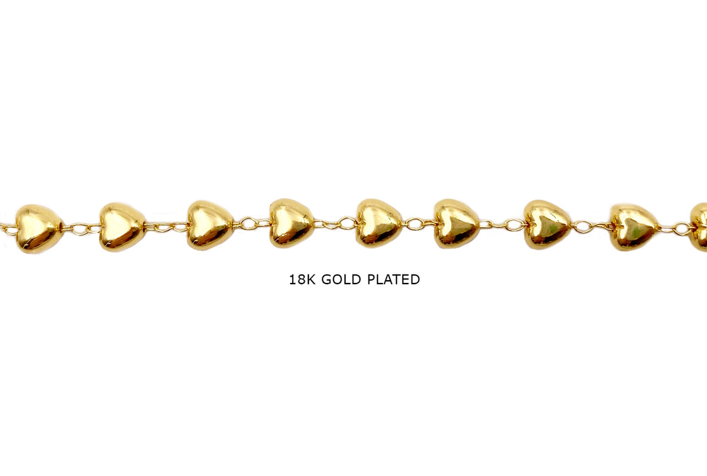 BCH1326 18 Karat Gold Plated Heart Chains