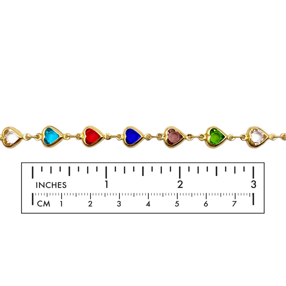 BCH1329 Colorful Heart Link Chains