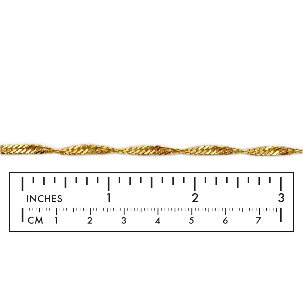 BCH1334  18 Karat Gold Plated Swirl Chain