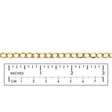  Flat Curb Chain 18k Gold Plated with ruler