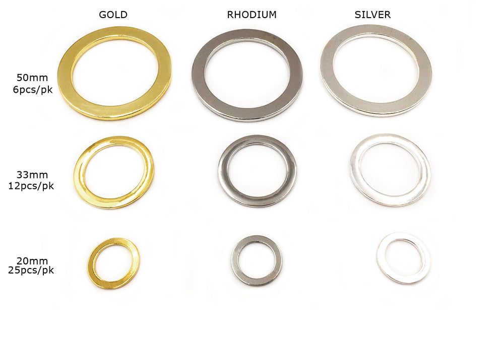 CMF1481-2-3 Flat Round O Rings/Pendants CHOOSE COLOR & SIZE BELOW