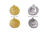 CMF2322 Coin Pendant 27mm Carved With Queen Elizabeth CHOOSE  COLOR BELOW