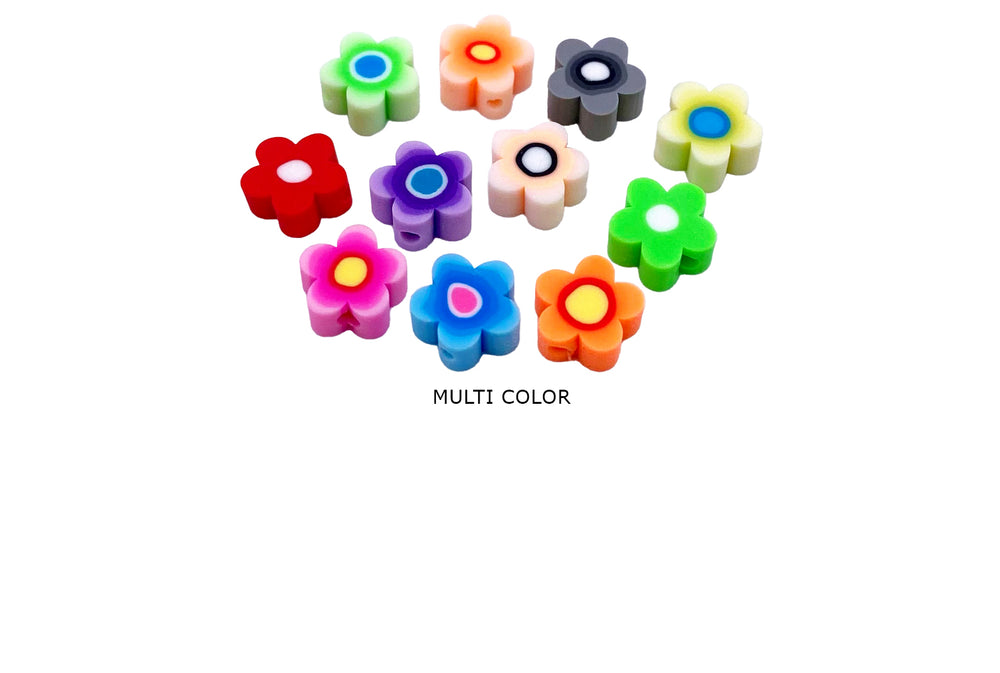 FP1143 Fimo Flower Beads/Spacers Multicolor